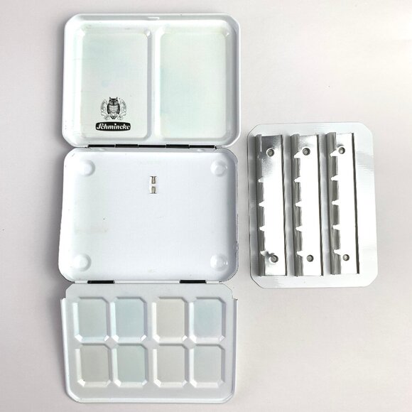 Schmincke Empty Metal Watercolour Box - Holds 9 Full Pans or 18 Half Pans (#3) - Picture 3 of 4